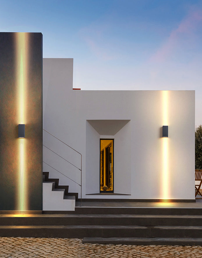 Minimalismo in alluminio esterno Sconcetto a 2 luci a 2 luci a parete montata