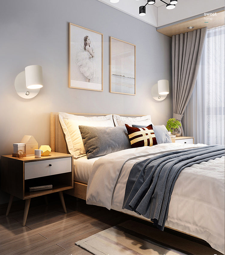 Minimalism Adjustable Metal Wall Sconce 1-Light Wall Mounted Lamp for Bedroom