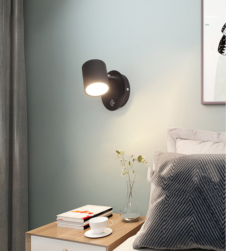 Minimalism Adjustable Metal Wall Sconce 1-Light Wall Mounted Lamp for Bedroom
