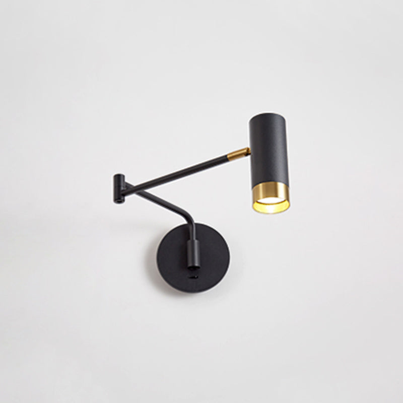 Swing Arm Wall Sconce Fixture Light 1-Light Metallic Modern Style Wall Light Sconce for Study
