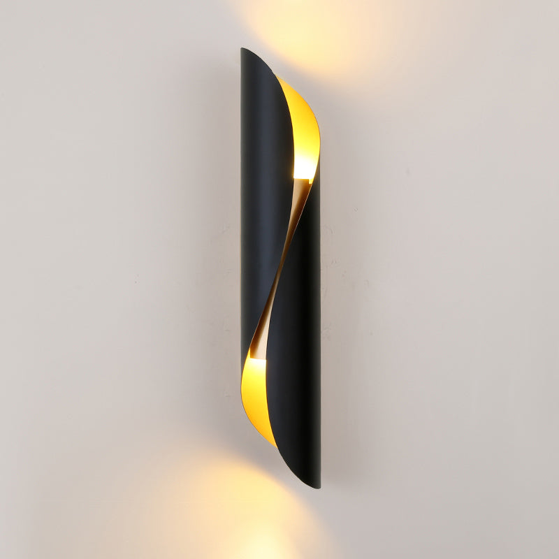 Curved Wall Lighting Fixtures Modern Style 2-Lights Metal Lighting Sconce for Restaurant