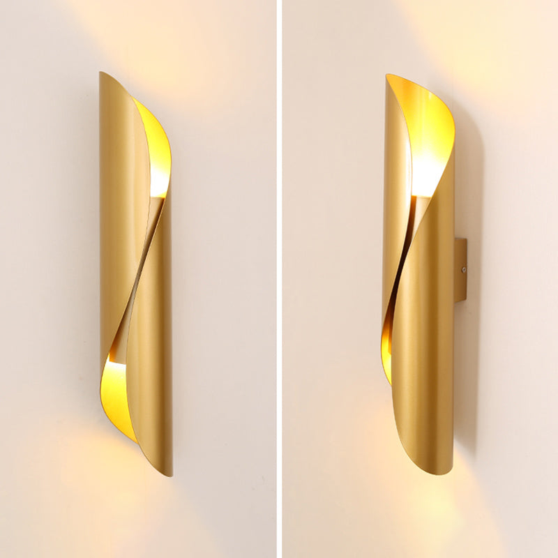 Curved Wall Lighting Fixtures Modern Style 2-Lights Metal Lighting Sconce for Restaurant