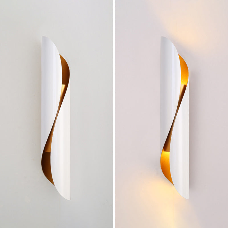 Curved Wall Lighting Fixtures Modern Style 2-Lights Metal Lighting Sconce for Restaurant