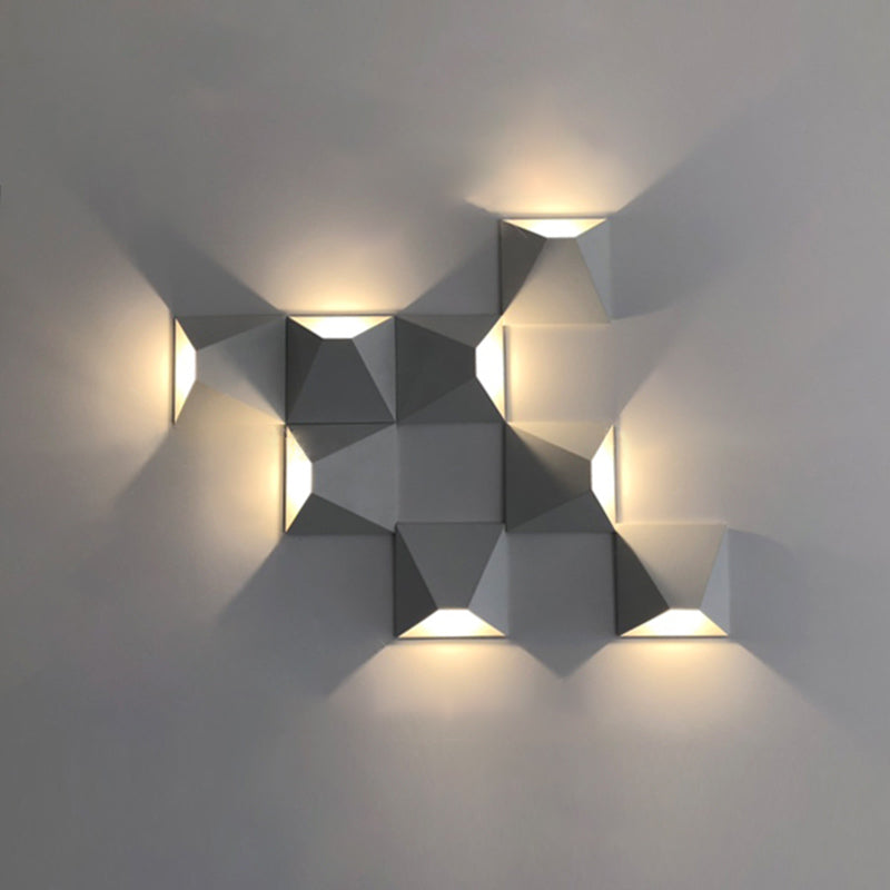 Luces de pared de pared geométricas de aluminio estilo moderno de 1 luces de pared