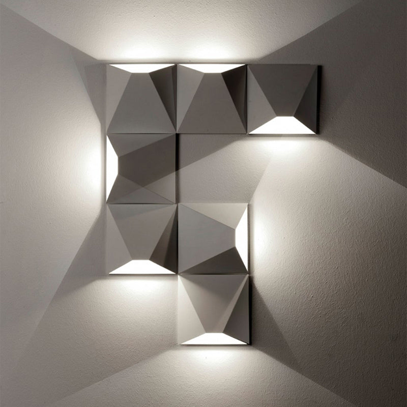 Luces de pared de pared geométricas de aluminio estilo moderno de 1 luces de pared