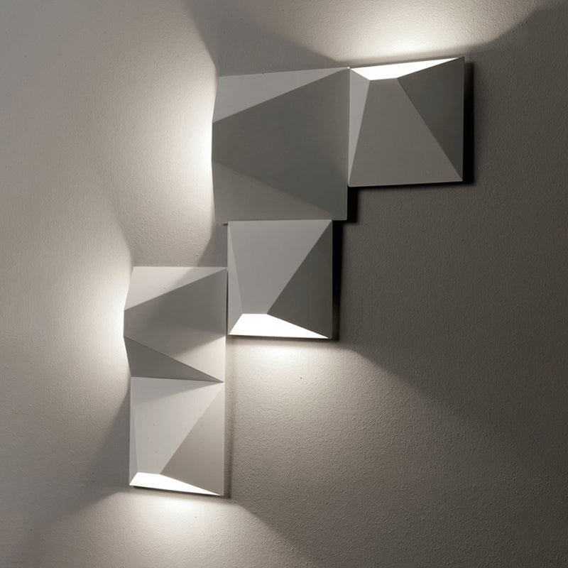 Luces de pared de pared geométricas de aluminio estilo moderno de 1 luces de pared