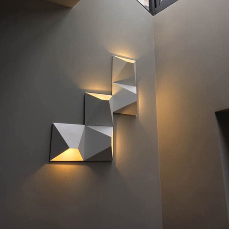 Luces de pared de pared geométricas de aluminio estilo moderno de 1 luces de pared