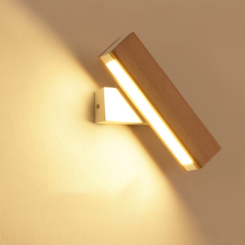 1 Licht geometrische Wandleuchten moderne einfache Stil Holzwandbeleuchtung in Braun