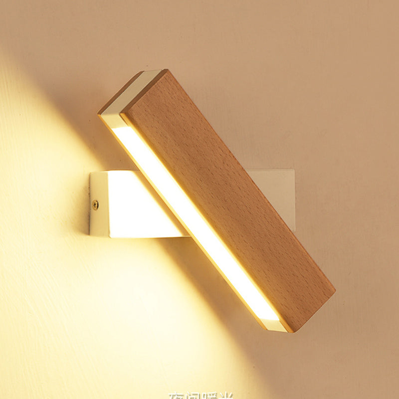 1 Licht geometrische Wandleuchten moderne einfache Stil Holzwandbeleuchtung in Braun