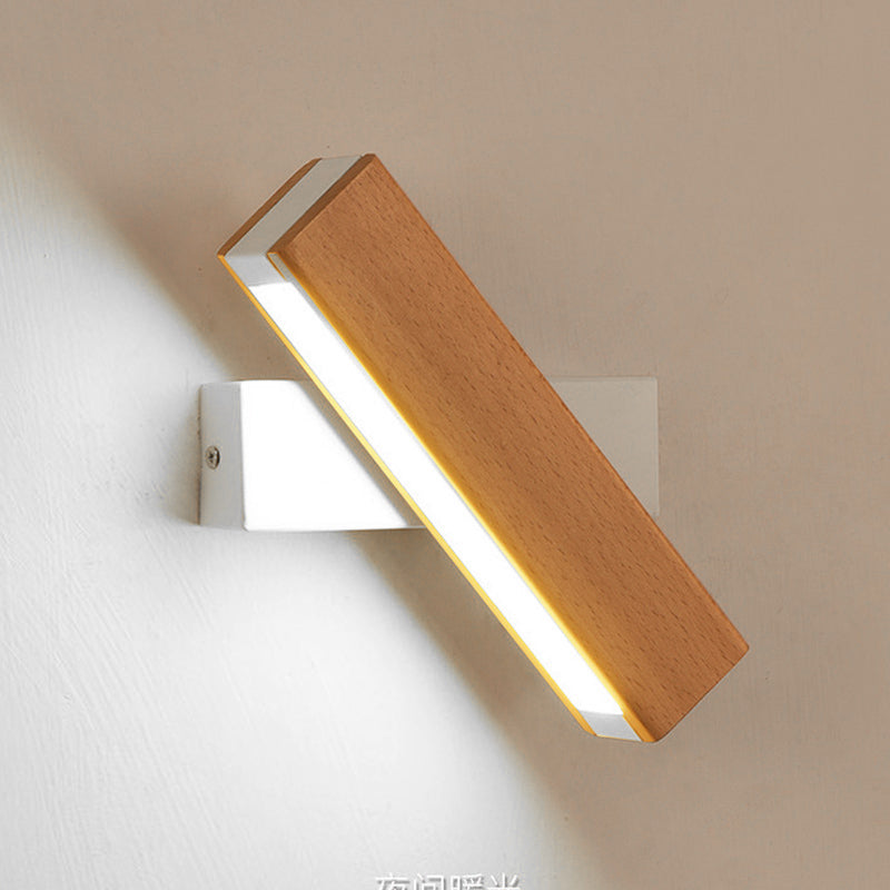 1 Licht geometrische Wandleuchten moderne einfache Stil Holzwandbeleuchtung in Braun