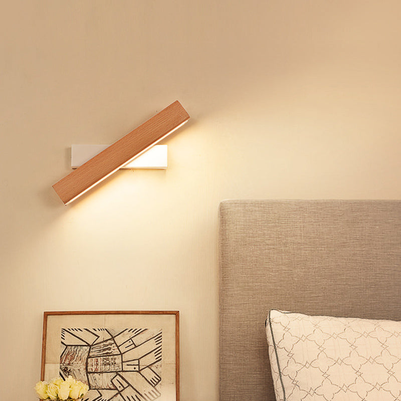 1 Licht geometrische Wandleuchten moderne einfache Stil Holzwandbeleuchtung in Braun