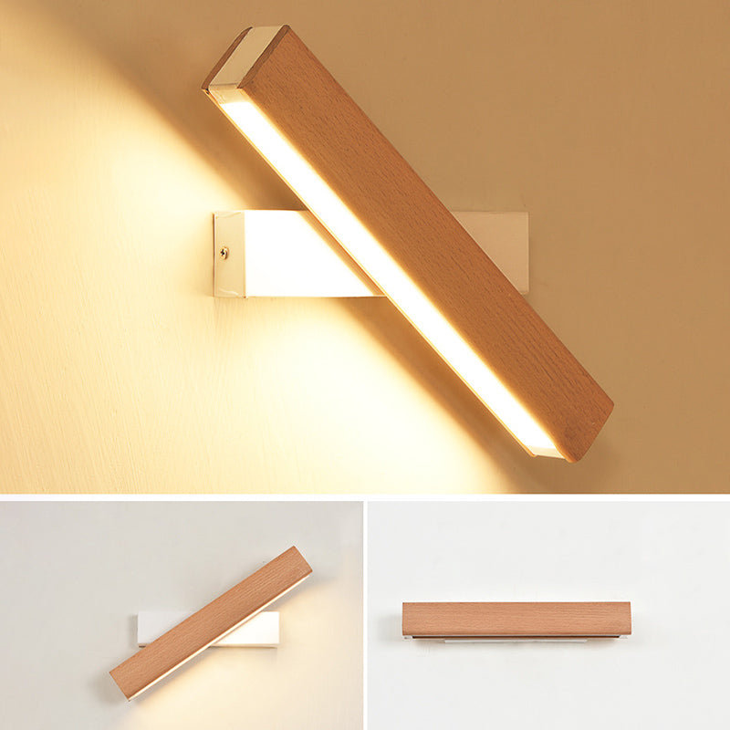 1 Licht geometrische Wandleuchten moderne einfache Stil Holzwandbeleuchtung in Braun