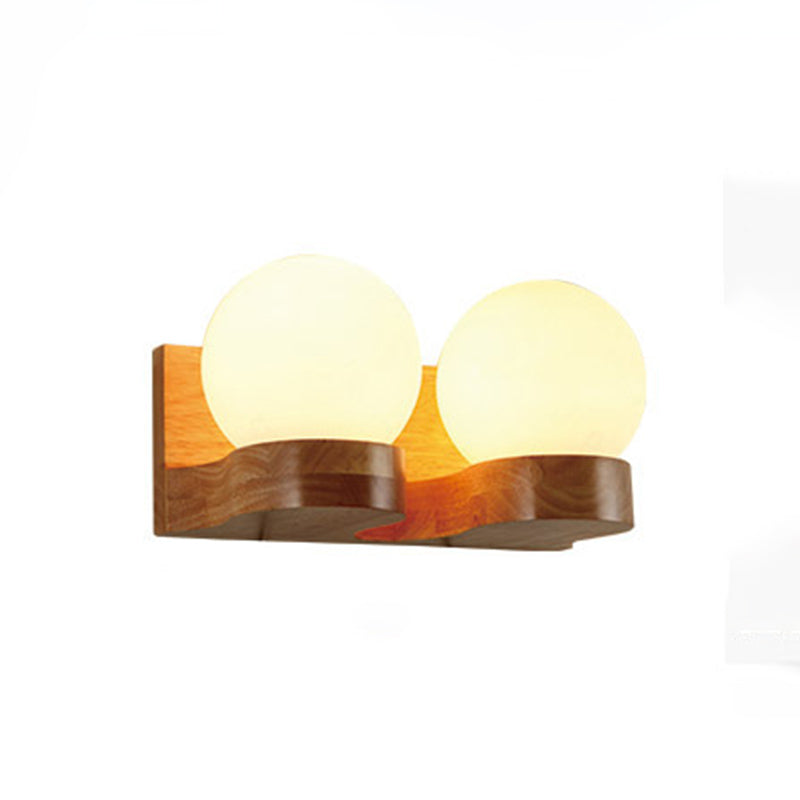 2 LA LA LA LUCCHI LIGHT SCONCE ROUND SCONCIO MODERNO SECCHIO STILO ALLIGHITÀ DELLA parete in legno in marrone