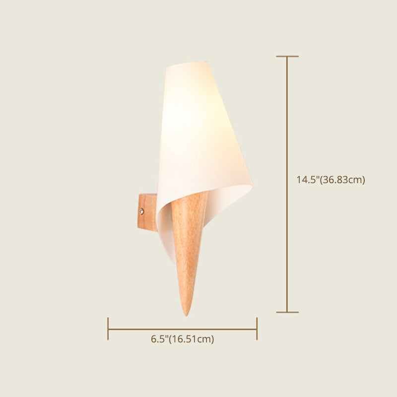 Modern de estilo simple de estilo geométrico Diconteo de madera de madera 1 apliques de luz en marrón