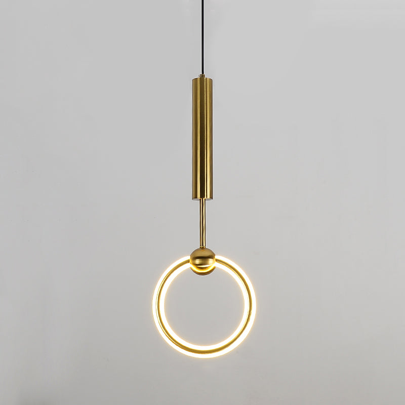 Métal Gold Metal Postmodern Pendant Light 1-Light Plafond plafond Light pour chambre à coucher