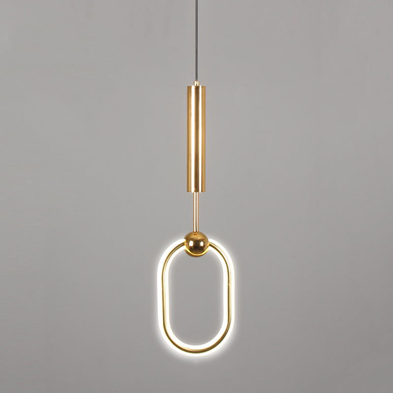 Métal Gold Metal Postmodern Pendant Light 1-Light Plafond plafond Light pour chambre à coucher
