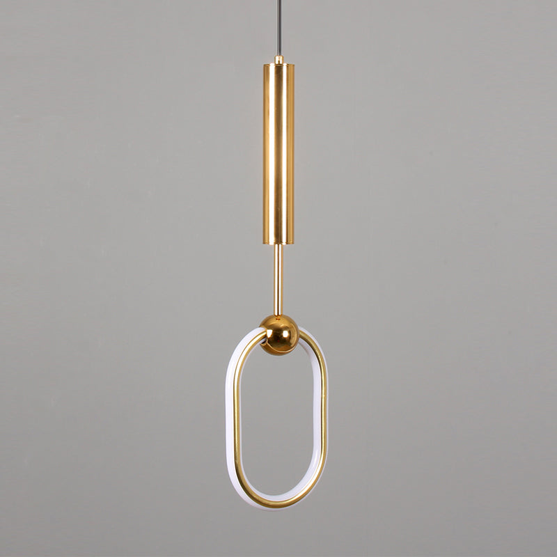 Métal Gold Metal Postmodern Pendant Light 1-Light Plafond plafond Light pour chambre à coucher