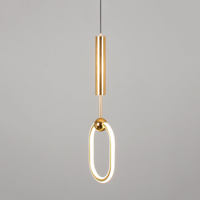Métal Gold Metal Postmodern Pendant Light 1-Light Plafond plafond Light pour chambre à coucher
