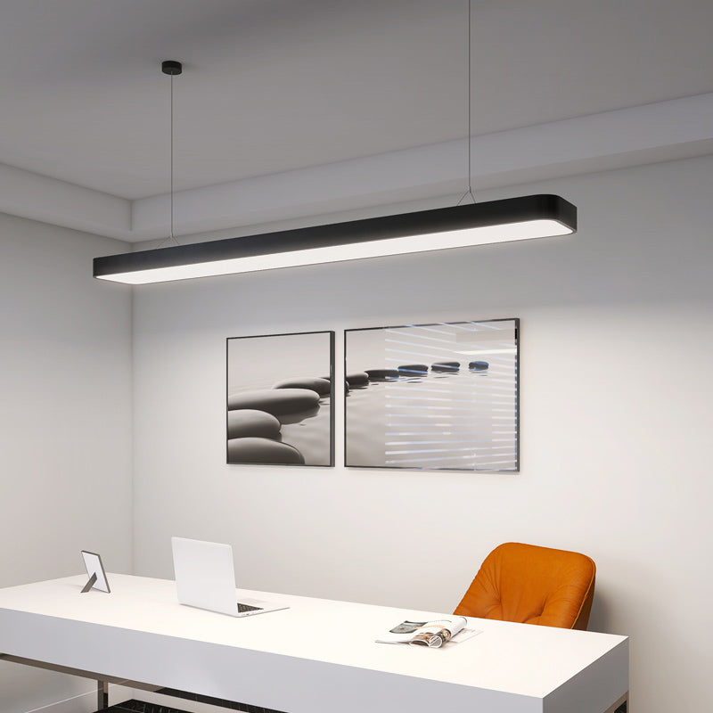 Lustre de l'île moderne lustre linéaire d'éclairage de lustre en métal pour le bureau