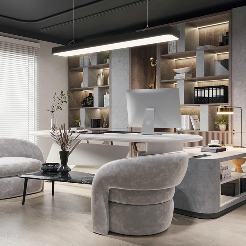 Lustre de l'île moderne lustre linéaire d'éclairage de lustre en métal pour le bureau