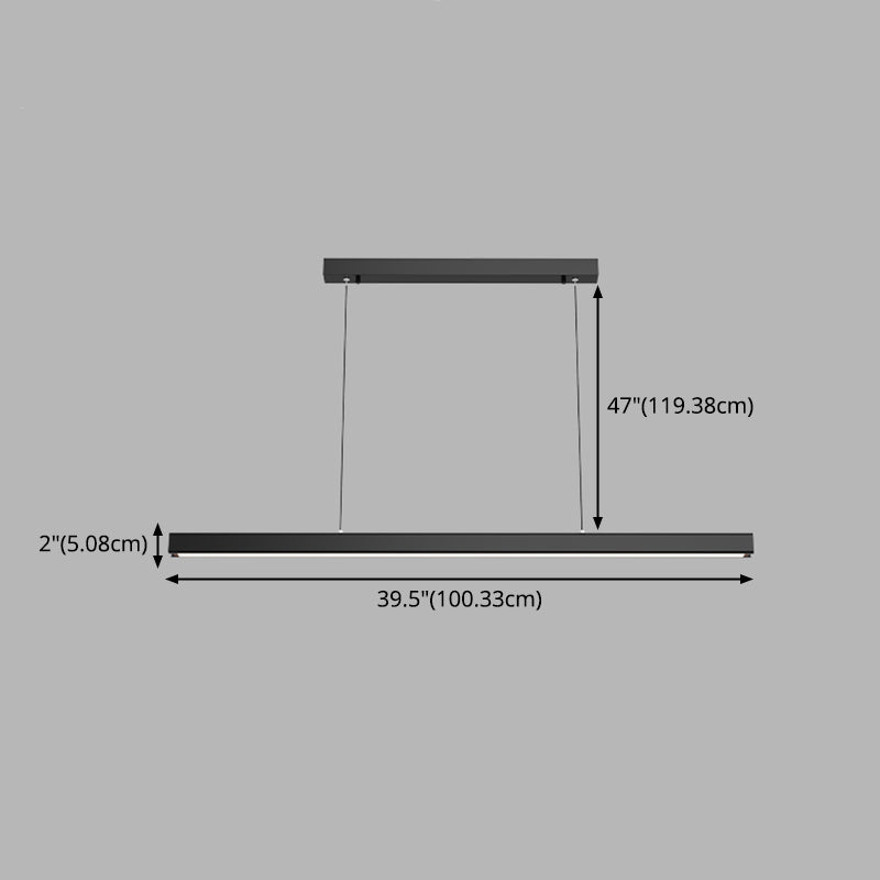 Contemporary Pendant Lights for Kitchen Island Linear Island Lighting in Black