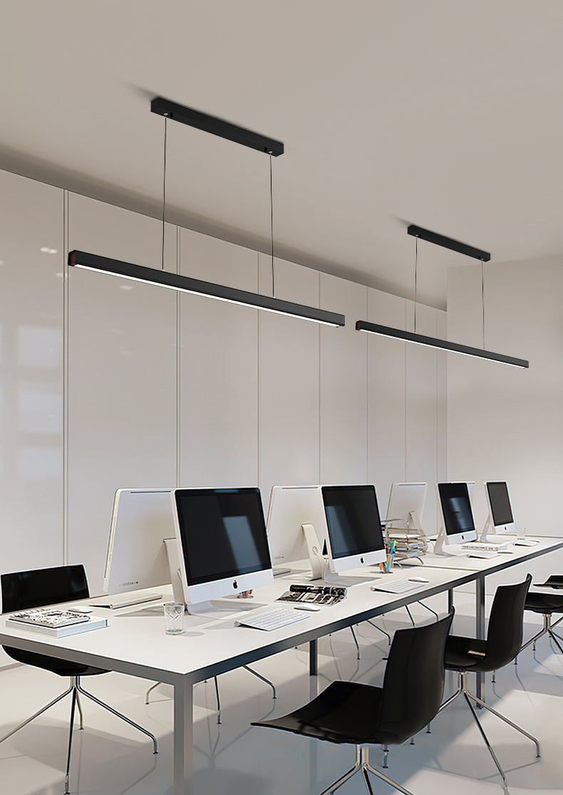 Contemporary Pendant Lights for Kitchen Island Linear Island Lighting in Black