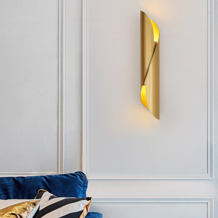 Curved Wall Lighting Fixtures Modern Style 2-Lights Metal Lighting Sconce for Restaurant