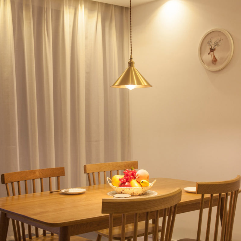 Cone Shape 1 Head Ceiling Pendant Lamp Postmodern Metal Ceiling Light for Dinning Room Bedroom