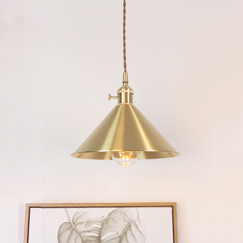 Cone Shape 1 Head Ceiling Pendant Lamp Postmodern Metal Ceiling Light for Dinning Room Bedroom