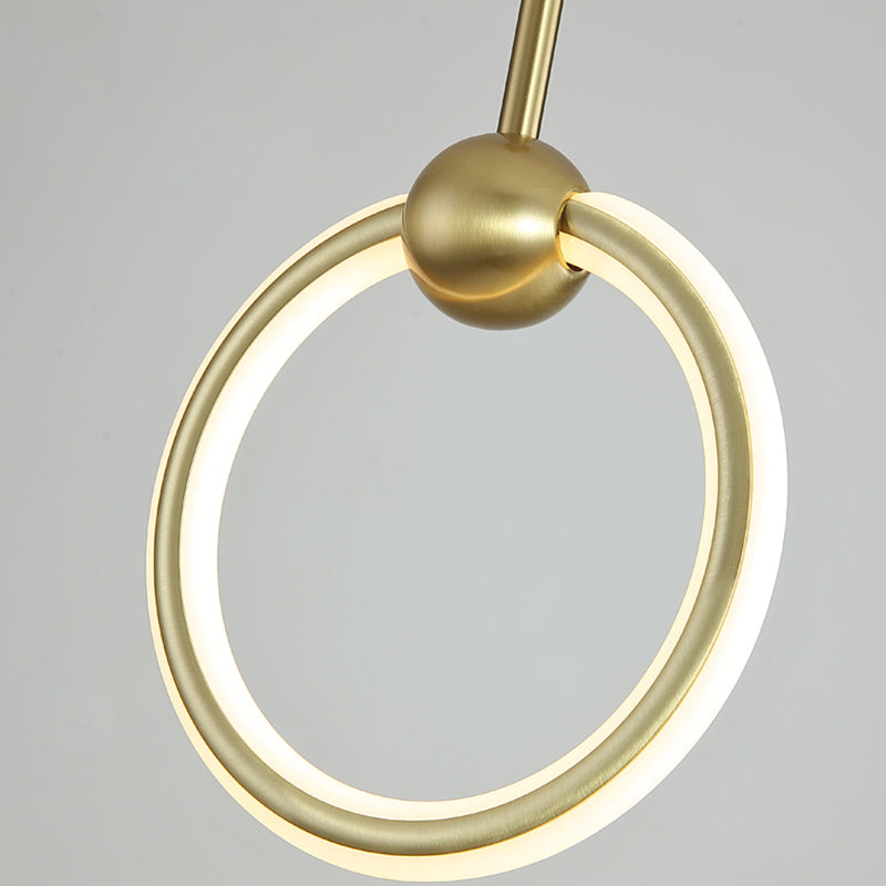 Ring and Oval Shape LED Pendant Light Modern Style Simple Metal Ceiling Pendant Light