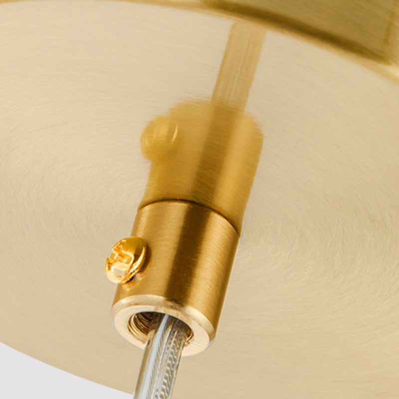 Postmodern Semicircle Hanging Light 1 Bulbs Metal Pendant in Gold for Restaurant