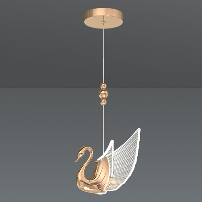 Swan Shape 1 Head plafond Pendant lampe Postmodern Metal Metal Plafond Light for Dinning Room Bedroom