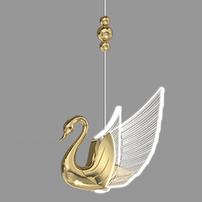 Swan Shape 1 Head plafond Pendant lampe Postmodern Metal Metal Plafond Light for Dinning Room Bedroom
