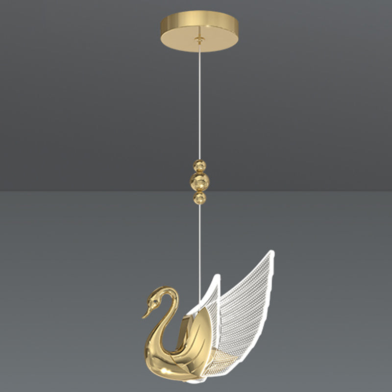 Swan Shape 1 Head plafond Pendant lampe Postmodern Metal Metal Plafond Light for Dinning Room Bedroom