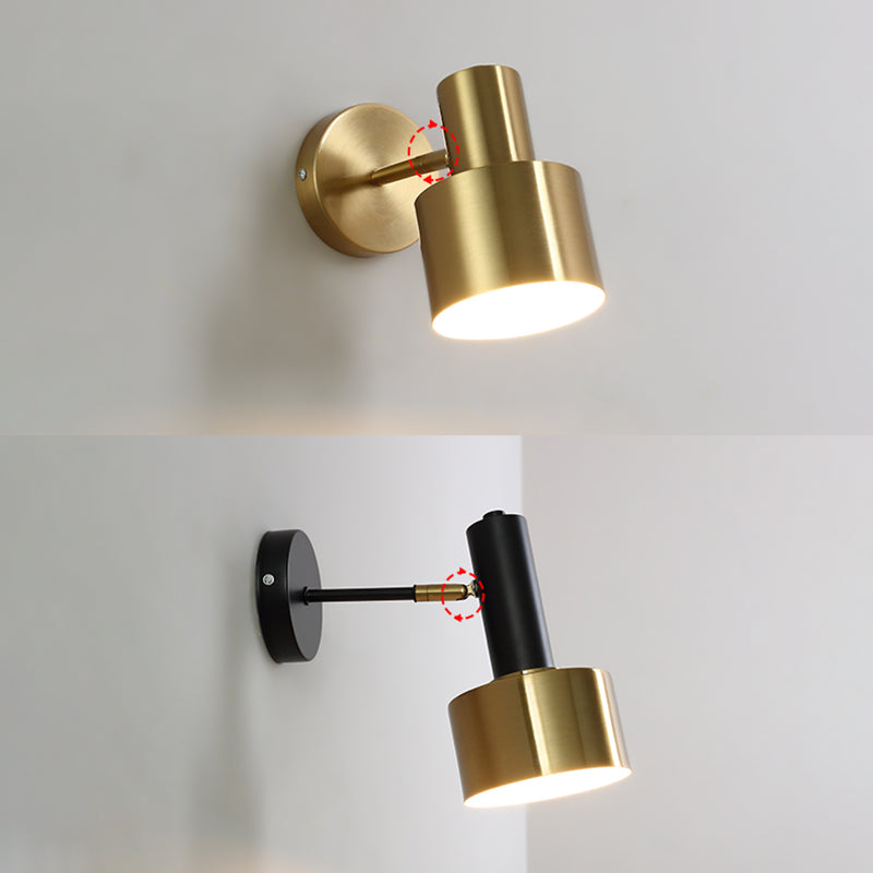 Illuminazione a parete cilindrica illuminazione in stile moderno in metallo fullpy per camera da letto