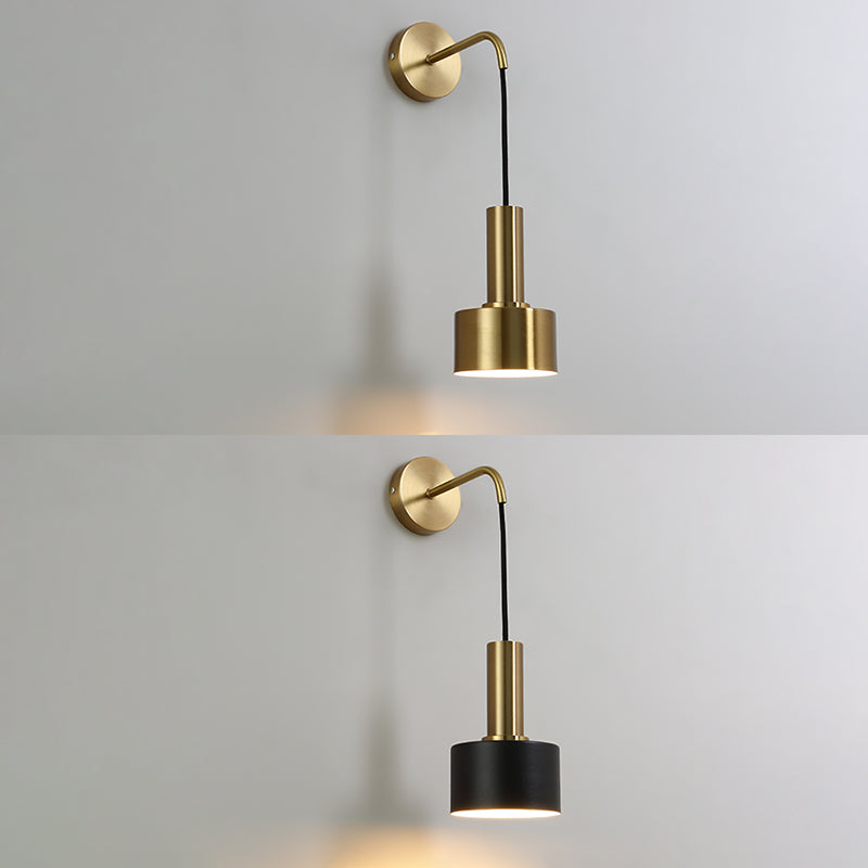 Illuminazione a parete cilindrica illuminazione in stile moderno in metallo fullpy per camera da letto