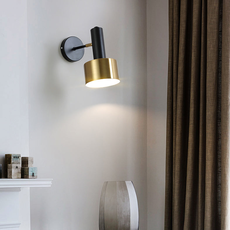 Illuminazione a parete cilindrica illuminazione in stile moderno in metallo fullpy per camera da letto