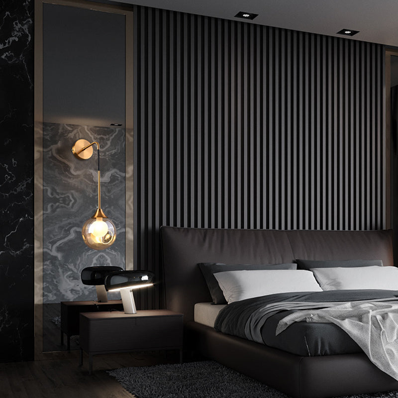 Luce murale a parete sferica in vetro Lucione da parete in stile moderno per camera da letto