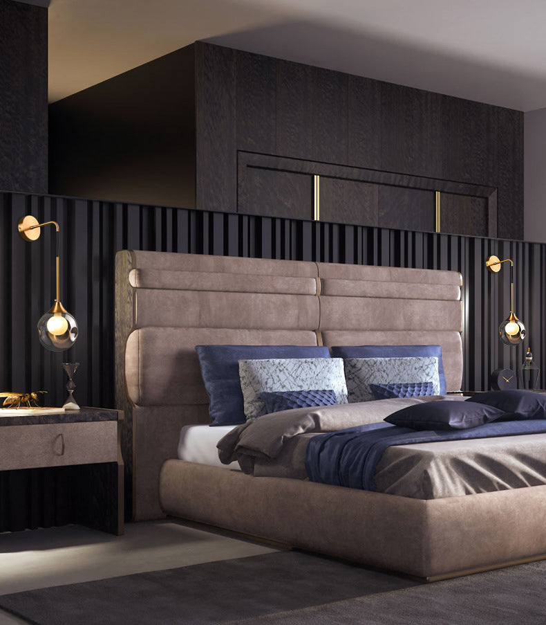 Luce murale a parete sferica in vetro Lucione da parete in stile moderno per camera da letto
