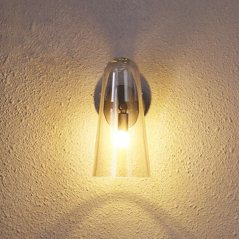 Minimalist Shaded Wall Lighting Fixture Glass Bedroom Wall Mounted Light Fixture