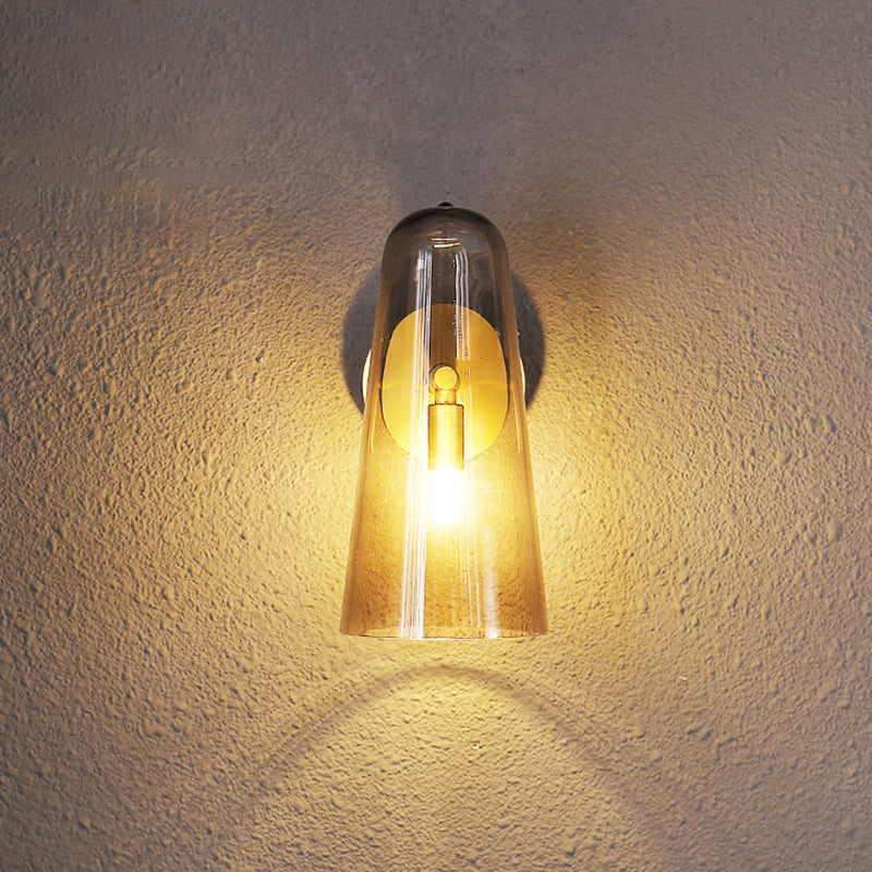 Minimalist Shaded Wall Lighting Fixture Glass Bedroom Wall Mounted Light Fixture