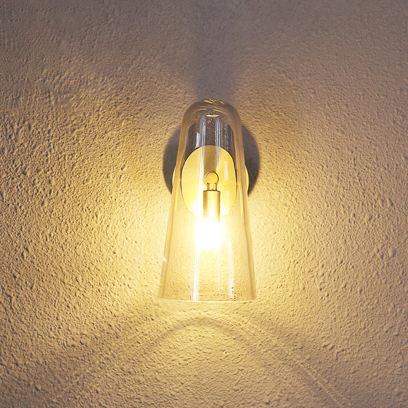 Minimalist Shaded Wall Lighting Fixture Glass Bedroom Wall Mounted Light Fixture