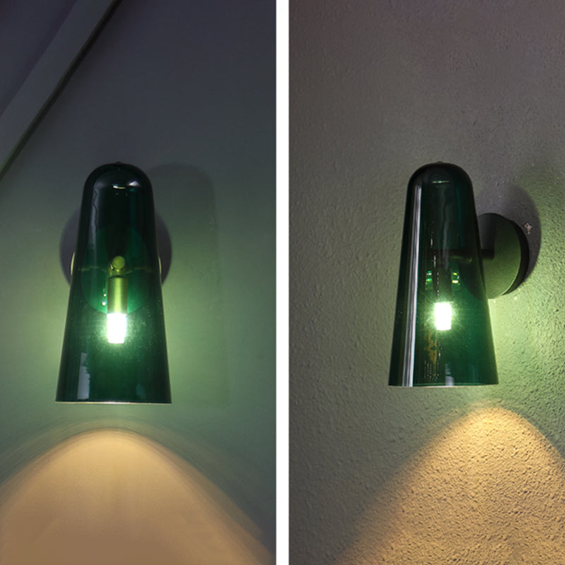 Minimalist Shaded Wall Lighting Fixture Glass Bedroom Wall Mounted Light Fixture