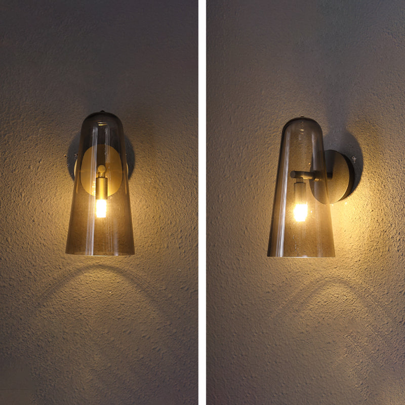 Minimalist Shaded Wall Lighting Fixture Glass Bedroom Wall Mounted Light Fixture