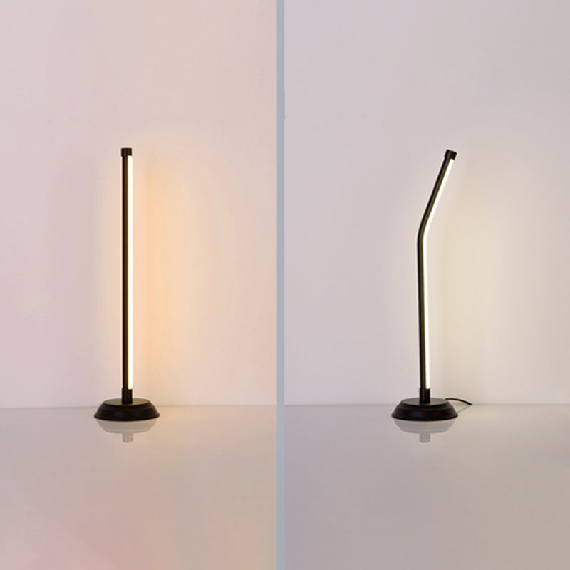 Metallic Rod Shaped Table Lamp Nordic Style Integrated LED Nightstand Light