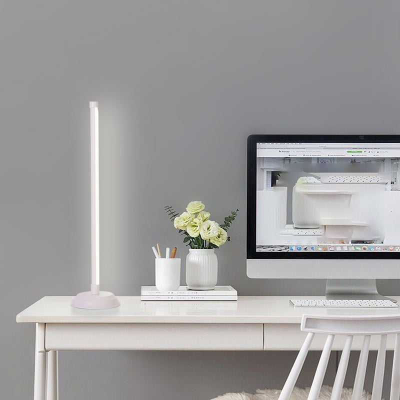 Metallic Rod Shaped Table Lamp Nordic Style Integrated LED Nightstand Light