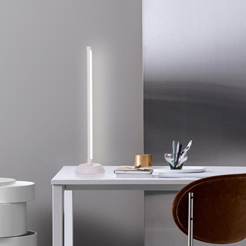 Metallic Rod Shaped Table Lamp Nordic Style Integrated LED Nightstand Light