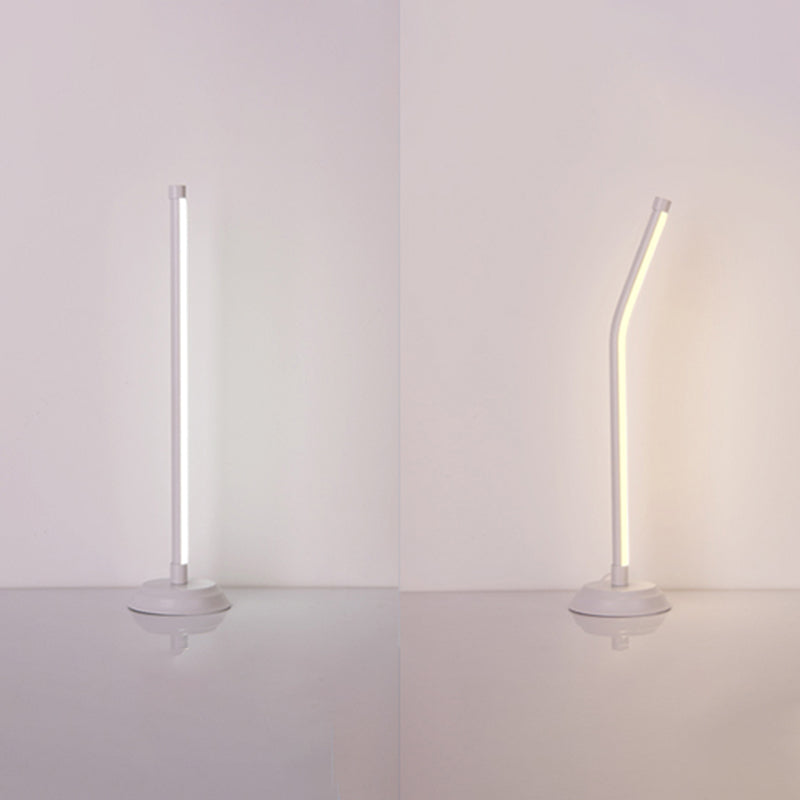 Metallic Rod Shaped Table Lamp Nordic Style Integrated LED Nightstand Light