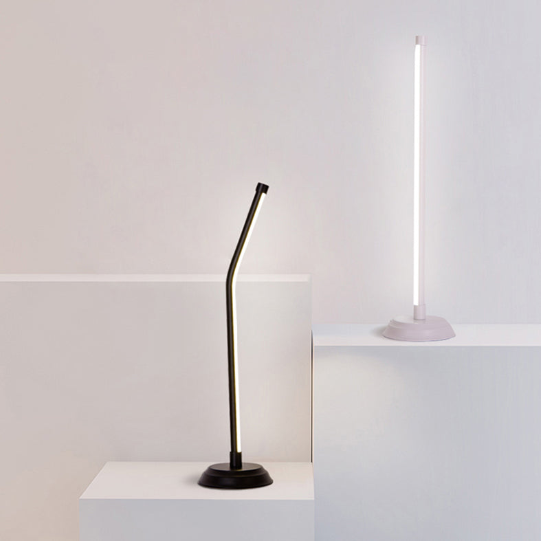 Metallic Rod Shaped Table Lamp Nordic Style Integrated LED Nightstand Light
