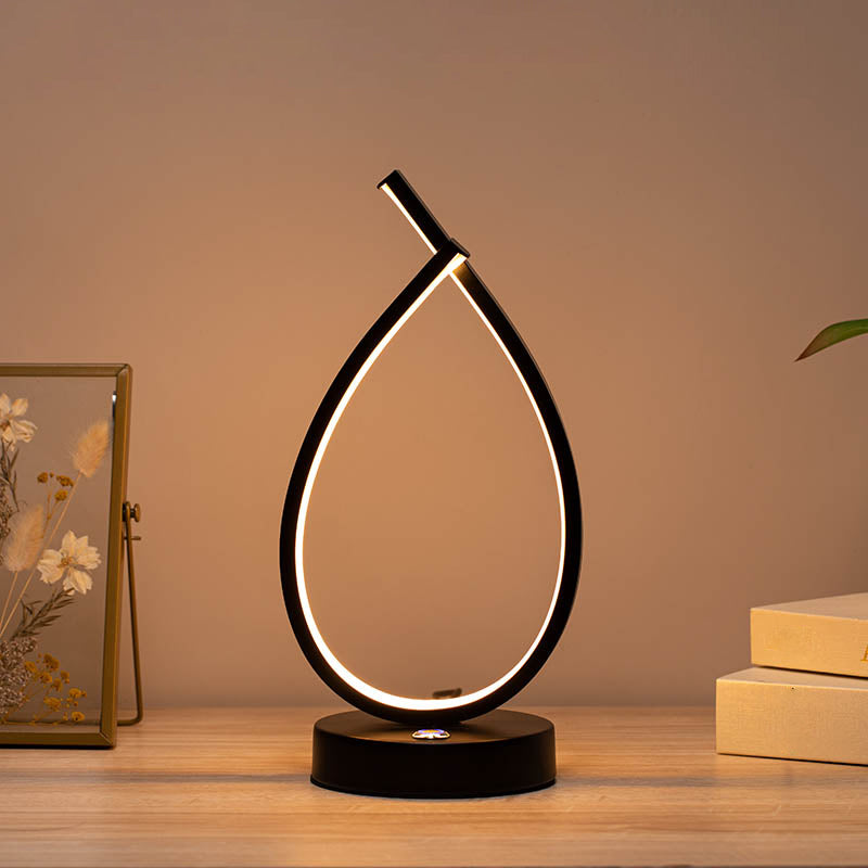 Lampada da tavolo minimalista a forma di goccia Lampada da soggiorno a LED in alluminio